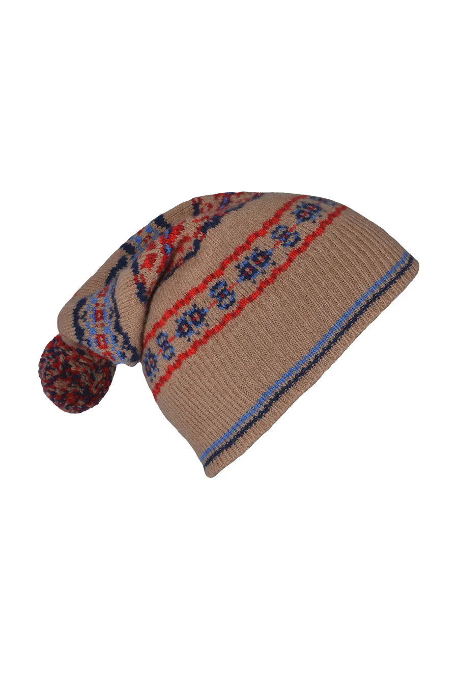 Scalloway Fair isle ski hat - Camel - Image 3