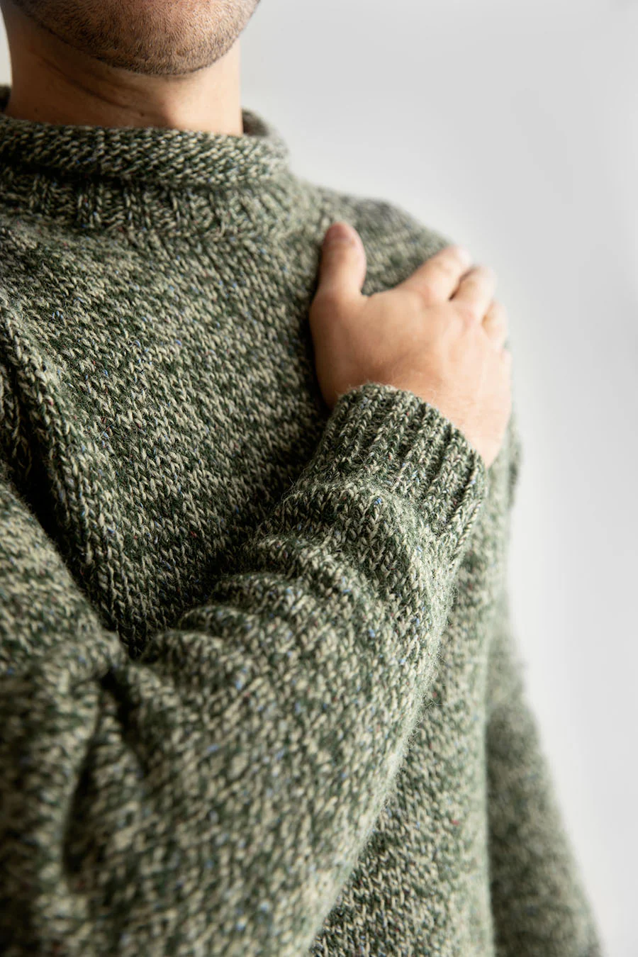 Mens Chunky Roll Neck Jumper - Forest - Image 3