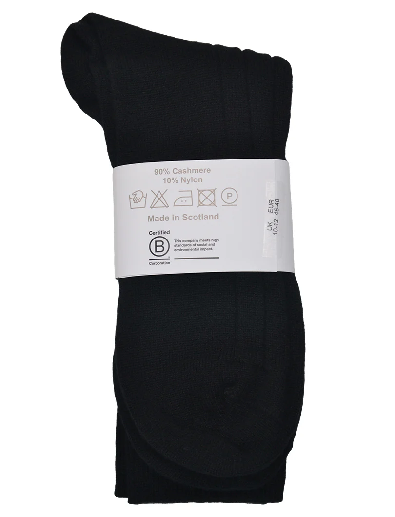 Mens Scottish Cashmere Socks - black - Image 3