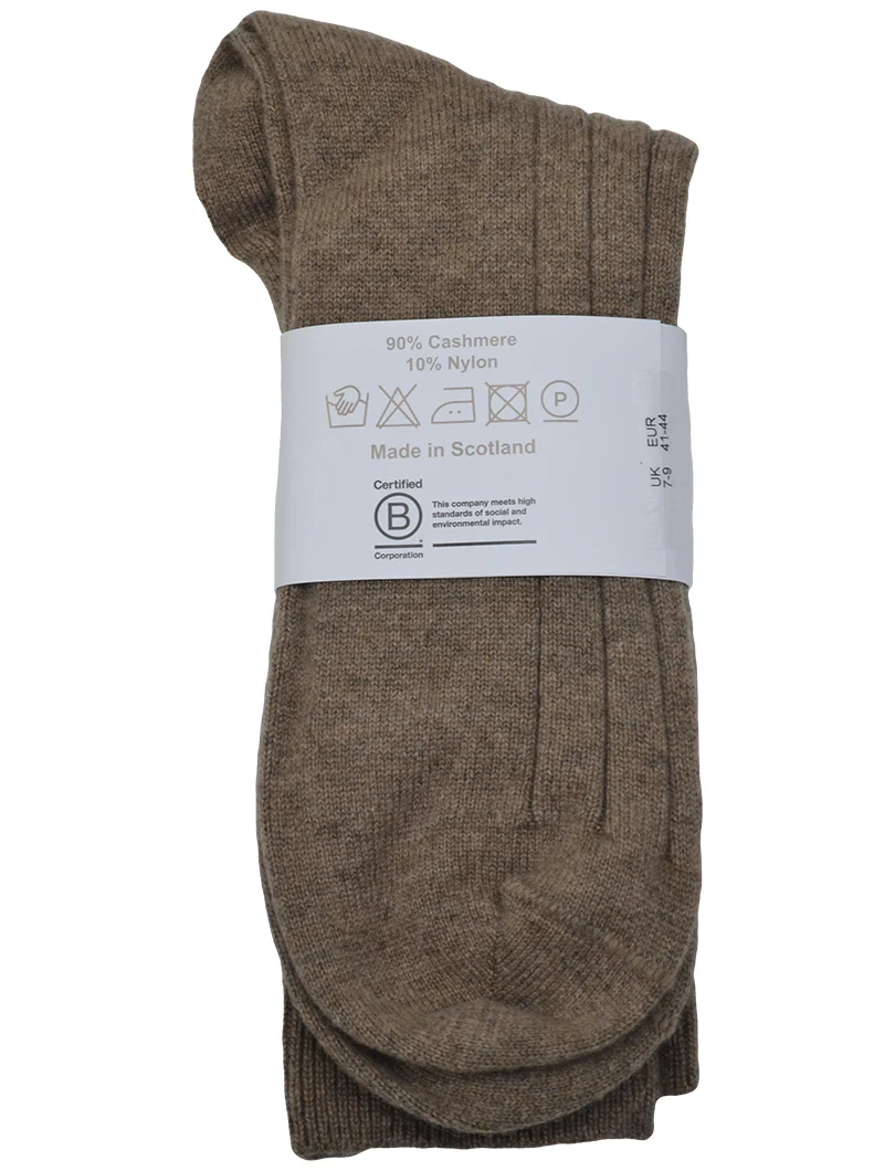 Mens Scottish Cashmere Socks - brown - Image 3