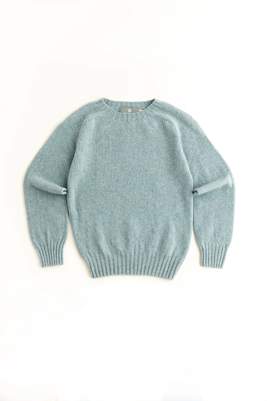 Womens Geelong Superfine Lambswool Moss Stitch Jumper - Duck egg - Image 3